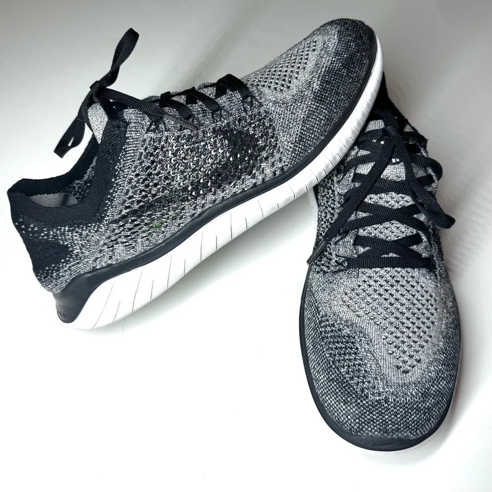 Nike Women’s Flyknit Running Sneakers — Black, Gray, White